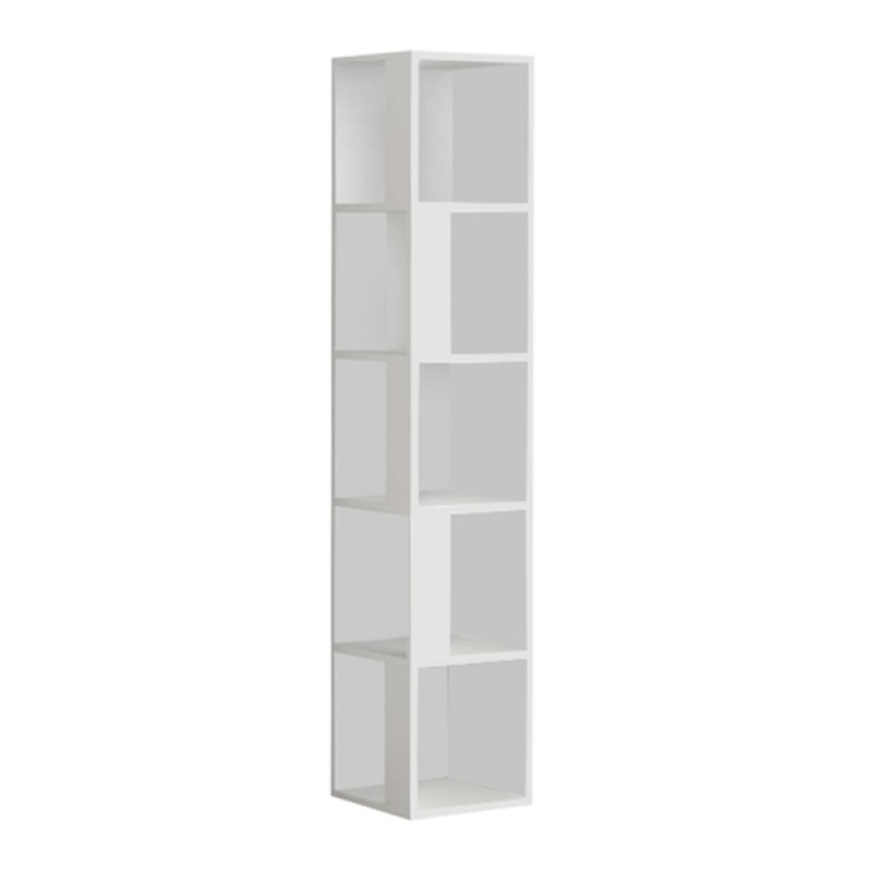 Βιβλιοθήκη γωνιακή Piano Megapap χρώμα λευκό 31,4x31,4x158,9εκ.