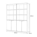 Venturo Megapap melamine office bookcase in athracite - oak color 160x40x200cm.