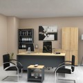 Venturo Megapap melamine office bookcase in athracite - oak color 80x40x200cm.