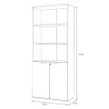 Venturo Megapap melamine office bookcase in athracite - oak color 80x40x200cm.