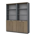 Venturo Megapap melamine office bookcase in athracite - walnut color 160x40x200cm.