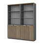 Venturo Megapap melamine office bookcase in athracite - walnut color 160x40x200cm.
