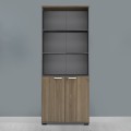 Venturo Megapap melamine office bookcase in athracite - walnut color 80x40x200cm.