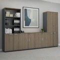 Venturo Megapap melamine office bookcase in athracite - walnut color 80x40x200cm.
