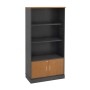 Office bookcase by melamine in dark grey - cherry color 80x40x172cm.