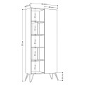 Jedda Megapaπ melamine bookcase in oak - anthracite color 80,6x29,6x191cm.