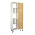 Jedda Megapaπ melamine bookcase in white - oak color 80,6x29,6x191cm.