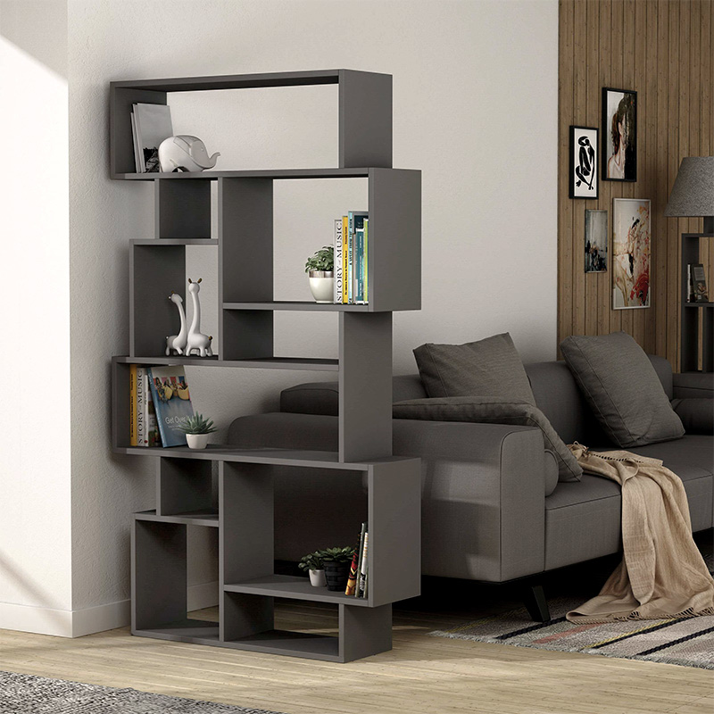 Karmato Megapap melamine bookcase in anthracite color 96x25,5x168,5cm.