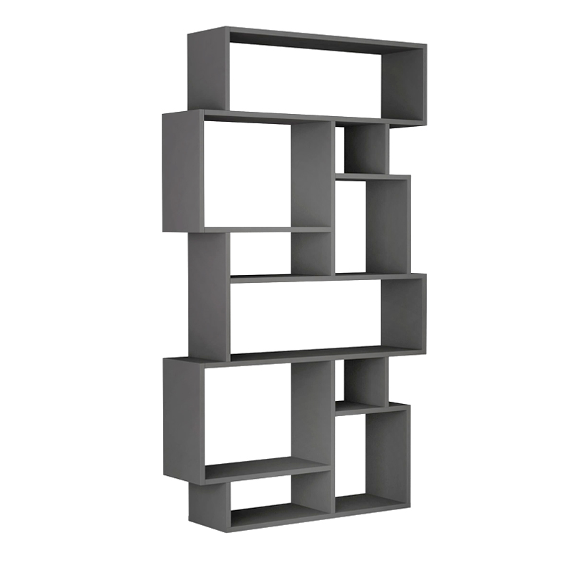 Karmato Megapap melamine bookcase in anthracite color 96x25,5x168,5cm.