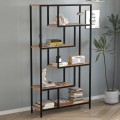 Larissa Megapap melamine - metal bookshelf in black - pine oak color 90x30x159cm.