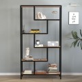 Larissa Megapap melamine - metal bookshelf in black - pine oak color 90x30x159cm.