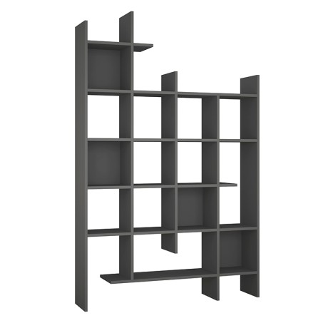 Βιβλιοθήκη Manco Megapap χρώμα ανθρακί 122x25,5x188εκ.