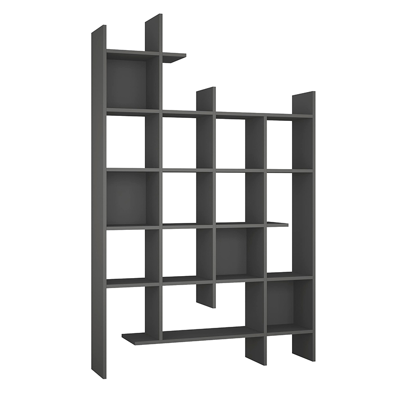 Βιβλιοθήκη Manco Megapap χρώμα ανθρακί 122x25,5x188εκ.