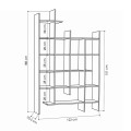 Manco Megapap melamine bookcase in white color 122x25,5x188cm.
