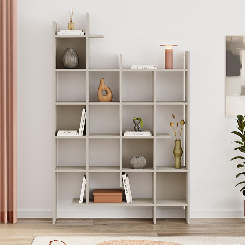 Manco Megapap melamine bookcase in sandstone color 122x25,5x188cm.