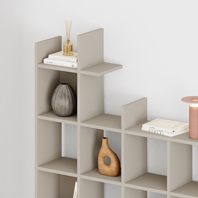 Manco Megapap melamine bookcase in sandstone color 122x25,5x188cm.