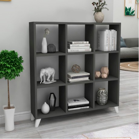 Saul Megapap melamine bookcase in anthracite color 88,2x20x88,2cm.