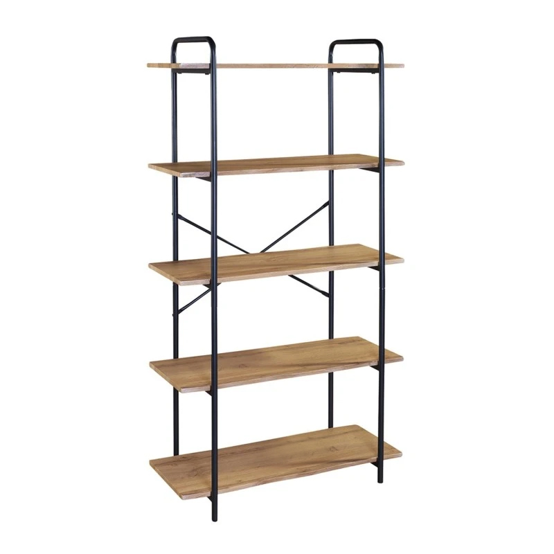 BOOKCASE 80x34x144cm Metal Black/Sonoma