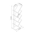 Βιβλιοθήκη μελαμίνης Milton Megapap χρώμα ανθρακί 44x22x121εκ.