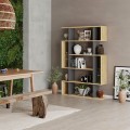 Mito Megapap melamine bookcase in oak - anthracite color 108x25x161cm.