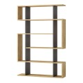 Mito Megapap melamine bookcase in oak - anthracite color 108x25x161cm.