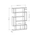 Mito Megapap melamine bookcase in white color 108x25x161cm.