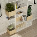 Niho Megapap melamine bookcase in white - oak color 120x25,3x171cm.