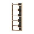 Oppa Megapap melamine bookcase in natural beech/anthracite color 60x22x162cm.