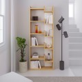 Oppa Megapap melamine bookcase in natural beech/white color 60x22x162cm.