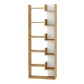 Oppa Megapap melamine bookcase in natural beech/white color 60x22x162cm.