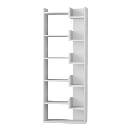 Oppa Megapap melamine bookcase in white color 60x22x162cm.