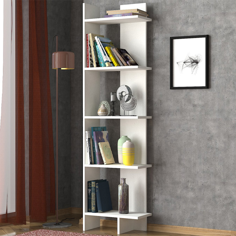 Βιβλιοθήκη Perla Megapap χρώμα λευκό 48x22x170εκ.