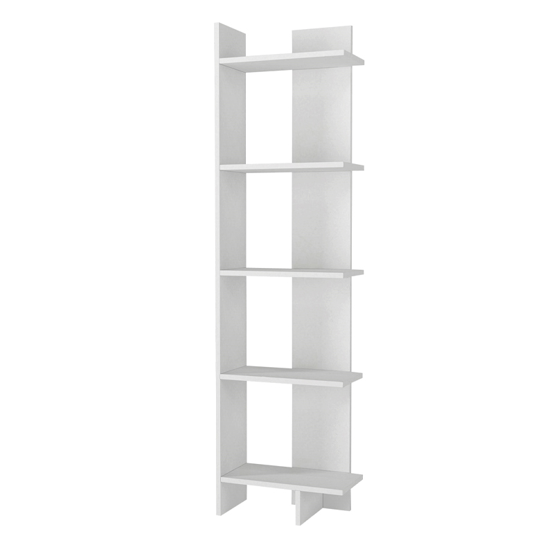 Βιβλιοθήκη Perla Megapap χρώμα λευκό 48x22x170εκ.