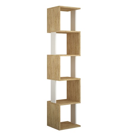 Βιβλιοθήκη Piri Megapap χρώμα sapphire oak/λευκό 35x30x161εκ.