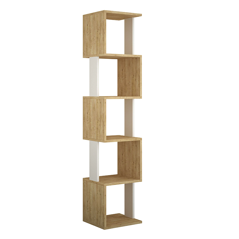 Βιβλιοθήκη Piri Megapap χρώμα φυσικό οξιάς/λευκό 35x30x161εκ.