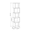 Βιβλιοθήκη Piri Megapap χρώμα φυσικό οξιάς/λευκό 35x30x161εκ.