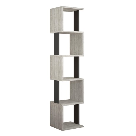 Piri Megapap melamine bookcase in ancient white - anthracite color 35x30x161cm.