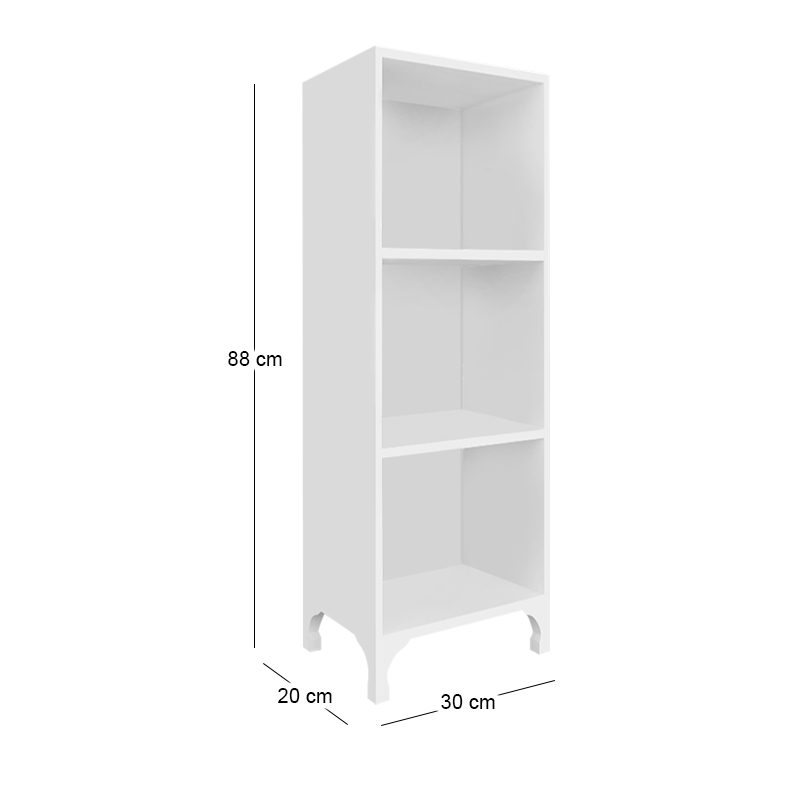 Clare Megapap melamine multipurpose floor self in white color 30x20x88cm.