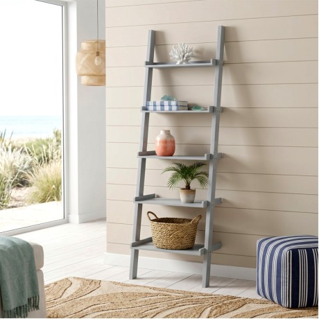 Βιβλιοθήκη - ραφιέρα Shelf MDF χρώμα γκρι 56x32x189εκ.