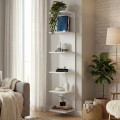 Silver Megapap melamine wall bookcase in white color 34.6x31.5x180cm.