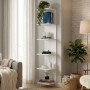 Silver Megapap melamine wall bookcase in white color 34.6x31.5x180cm.