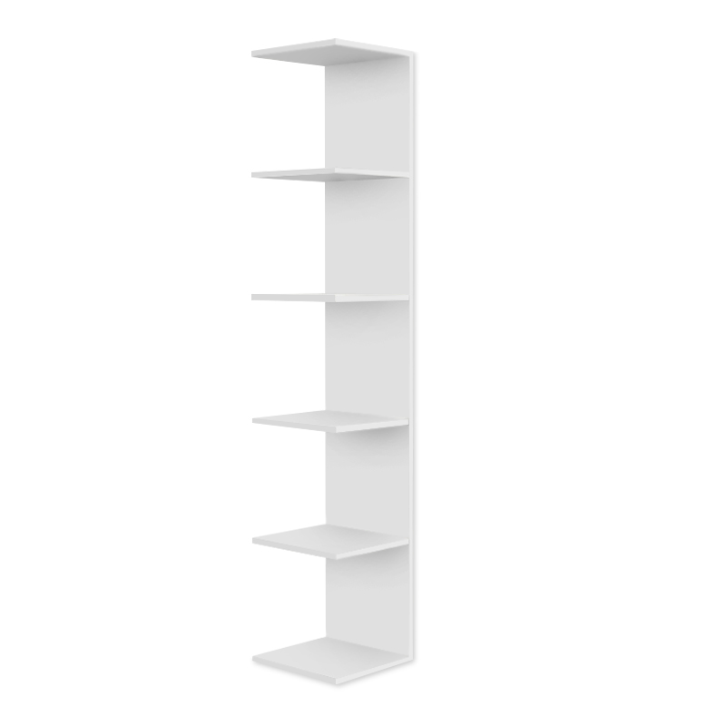 Silver Megapap melamine wall bookcase in white color 34.6x31.5x180cm.
