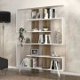 Βιβλιοθήκη Rain Megapap χρώμα λευκό - καρυδί 120x19,5x162εκ.