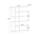 Rain Megapap melamine bookcase in white - walnut color 120x19,5x162cm.