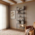 Madison Megapap metal - melamine wall bookcase in black - anthracite color 60x20x183cm.