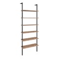 Madison Megapap metal - melamine wall bookcase in black - pine oak color 60x20x183cm.