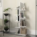 Tree Megapap melamine bookcase in white color 45x21,4x113cm.