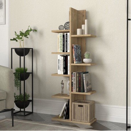 Βιβλιοθήκη Tree Megapap χρώμα sapphire oak 45x21,4x121,8εκ.