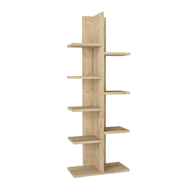 Tree Megapap melamine bookcase in sapphire oak color 45x21,4x121,8cm.