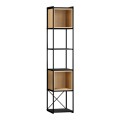 Vale Mini Megapap melamine bookcase in silky black - sapphire oak color 36.2x39x179cm.